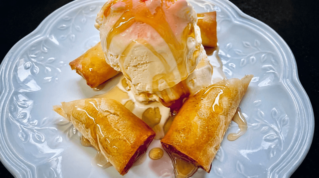 Fried Banana with Ice Cream.