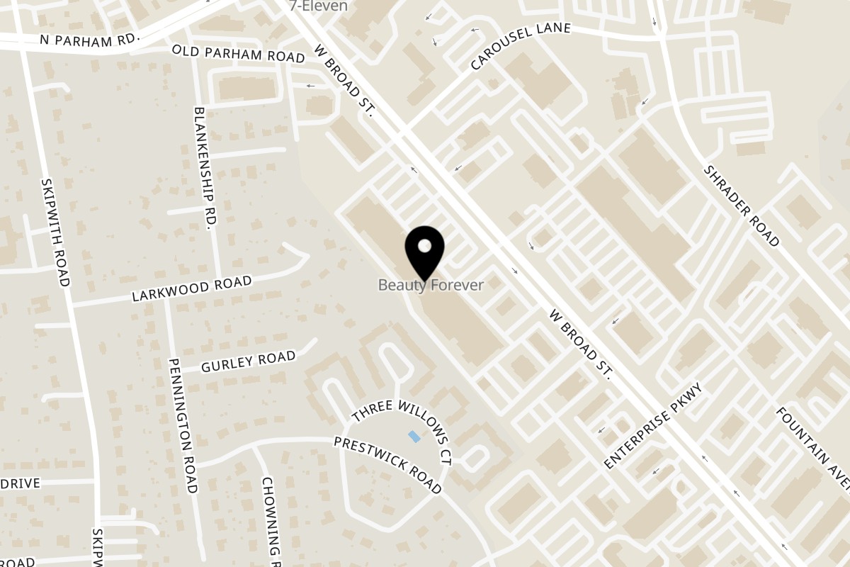 Map showing the location of Thai Diner on 8059 W Broad St in Henrico